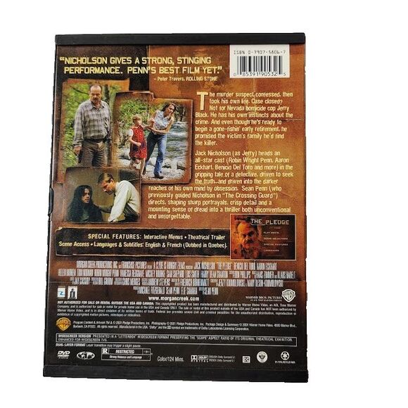 The Pledge DVD 2001 Movie Jack Nicholson Psychological Thriller R - Picture 2 of 3